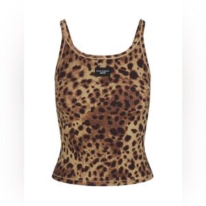 Dolce & Gabbana x SKIMS Leopard Cotton Rib Scoop Tank